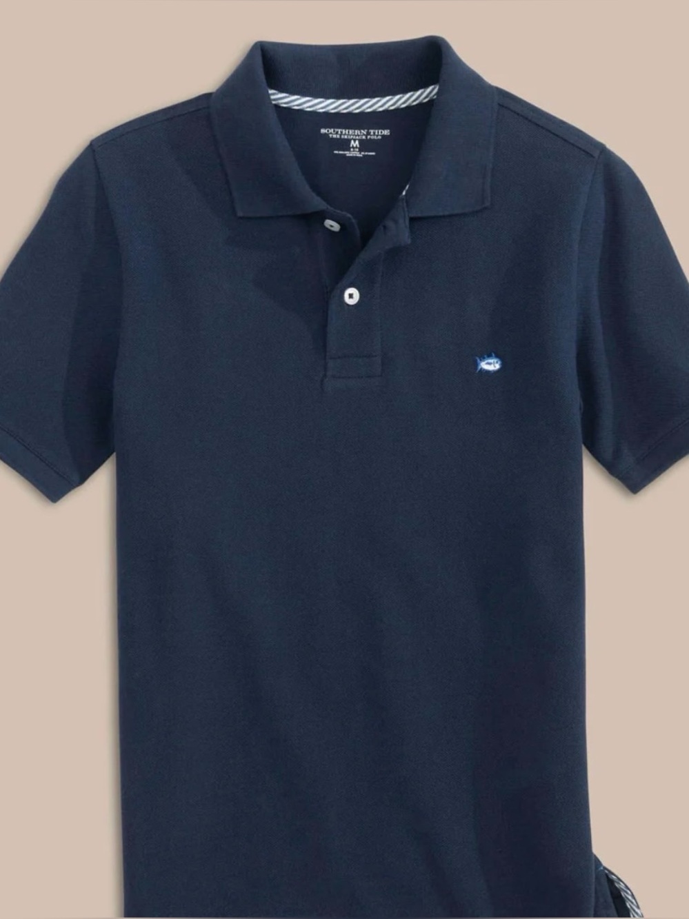 Southern Tide Navy Polo with Small Whale Logo